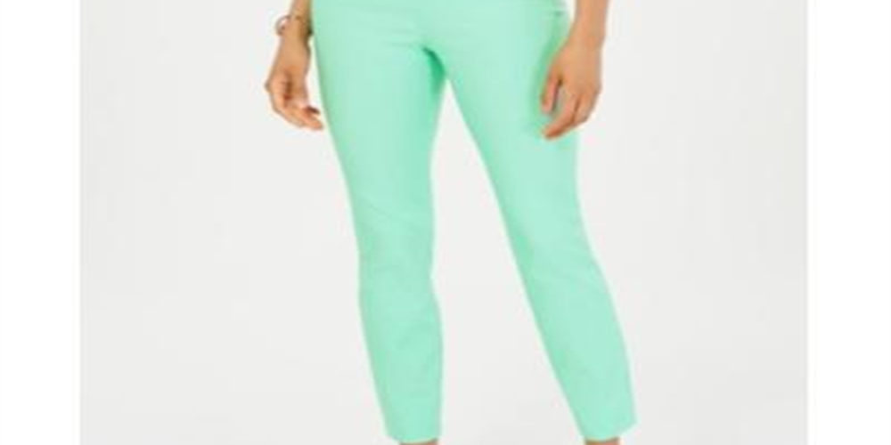 Calça feminina Chelsea Tummy Control Skinny Leg Tornozelo Charter Club Verde Tamanho 4