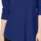 JM Collection Blusa feminina de gola alta azul tamanho pequeno extragrande