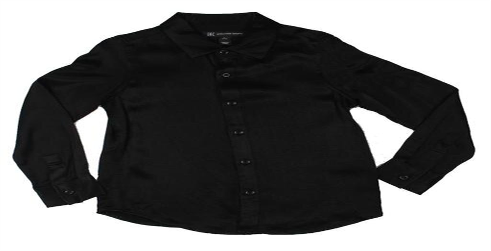 Camisa de cetim com botões para meninos, da INC International Concepts, estilo papai e eu, preta, tamanho M