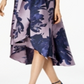 Vestido de festa feminino R &amp; M Richards com decote redondo floral abaixo do joelho, tamanho 14, azul