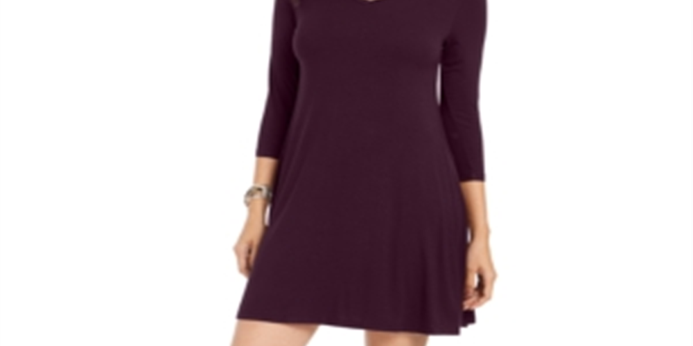 Vestido rodado feminino Style &amp; Co roxo tamanho pequeno P