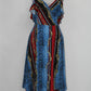 Vestido midi com estampa de ombro vazado e decote em V da INC International Concepts, tamanho 8, azul