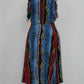 Vestido midi com estampa de ombro vazado e decote em V da INC International Concepts, tamanho 8, azul
