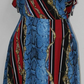 Vestido midi com estampa de ombro vazado e decote em V da INC International Concepts, tamanho 8, azul
