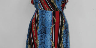 Vestido midi com estampa de ombro vazado e decote em V da INC International Concepts, tamanho 8, azul