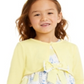 Conjunto de 2 peças de vestido floral e ombros de fora para meninas Blueberi Boulevard, amarelo, tamanho 4T