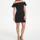 Vestido Kensie Scuba feminino ombro a ombro preto tamanho 14