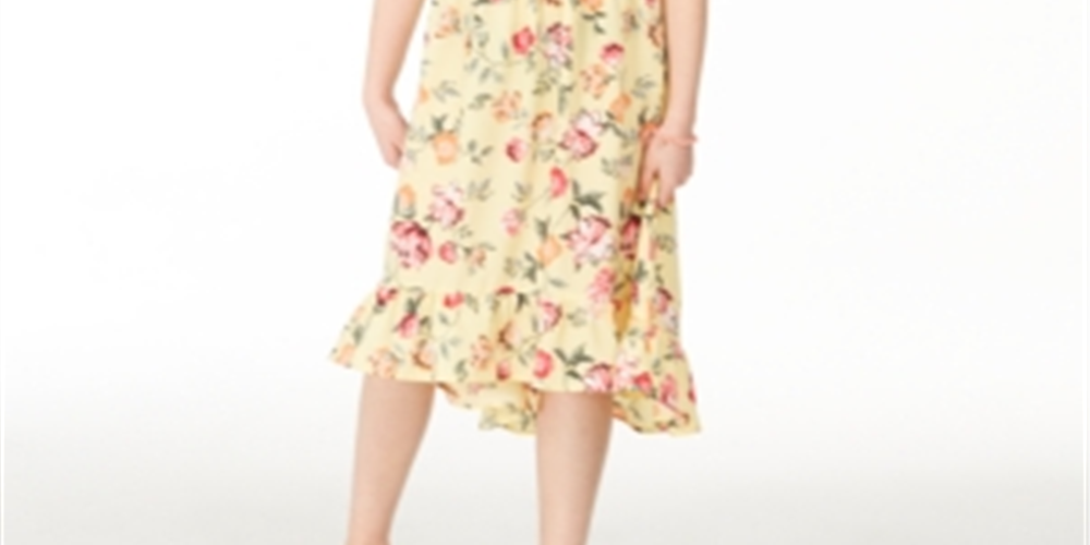 Vestido estampado floral Mommy &amp; Me da Charter Club Big Girl, amarelo, tamanho extragrande