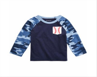 Camiseta de beisebol com bolso de algodão First Impressions Baby Boy, azul, tamanho 6-9 M