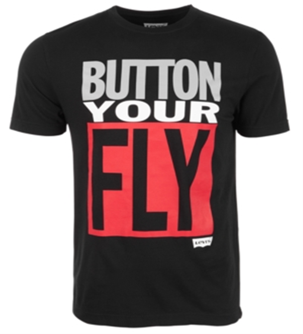 Camiseta Levi's Button Your Fly Masculina Preta Tamanho Médio