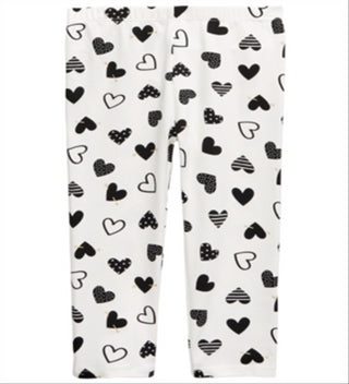 Leggings de coração para meninas First Impressions, tamanho 3-6 meses, branca