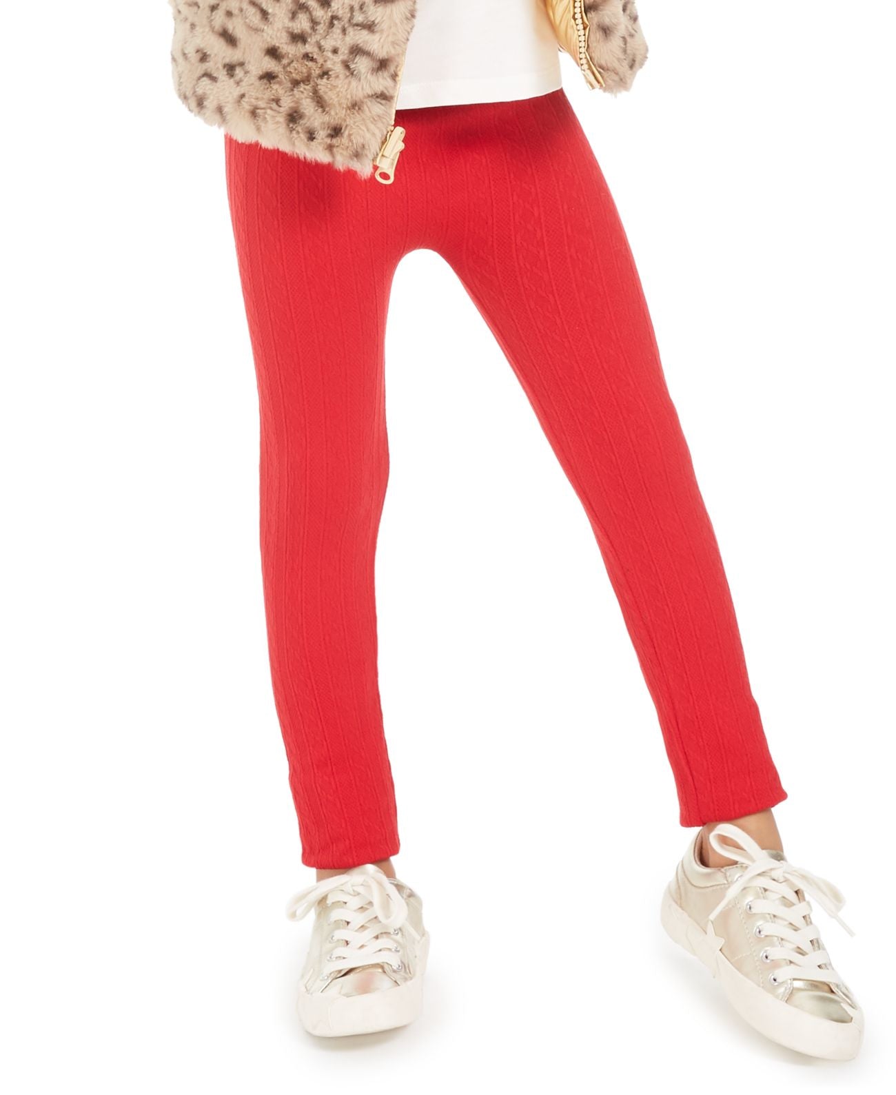 Leggings de tricô trançado para meninas Epic Threads, tamanho 6X, vermelho