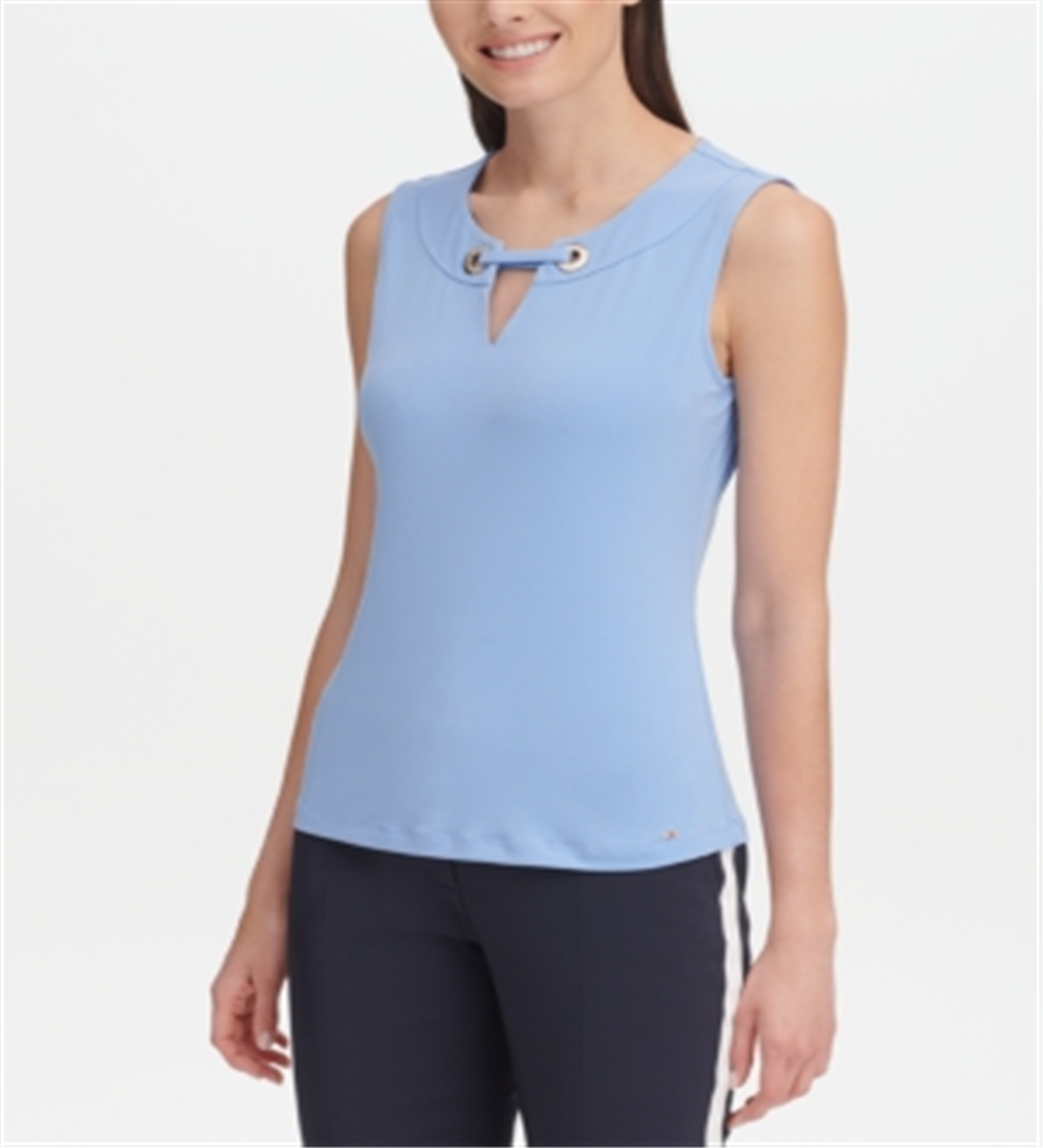 Tommy Hilfiger Top Feminino com Gola Alta Azul Tamanho XS