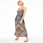 Vestido longo feminino estampado com decote em V e alças finas da INC International Concepts, vários tamanhos, pequeno e médio