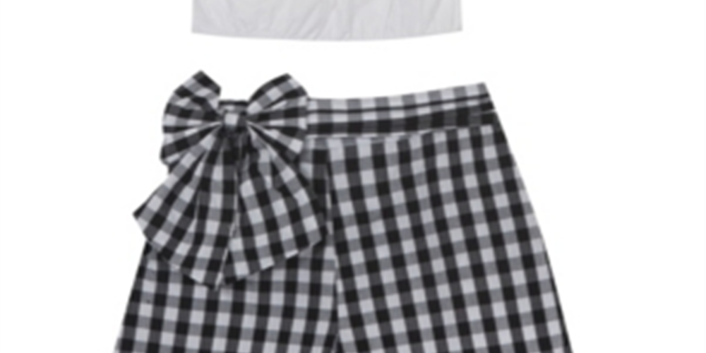 Conjunto de blusa e short de malha para meninas Rare Editions, branco, tamanho 5