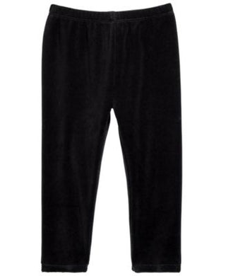 Leggings de veludo para bebê First Impressions para meninas, pretas, tamanho 12 meses
