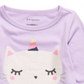 Camiseta infantil First Impressions Baby Girl de algodão Caticorn com bainha peplum, roxa, tamanho 12 MO
