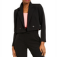Blazer feminino cropped trespassado Bar III, preto, tamanho 10