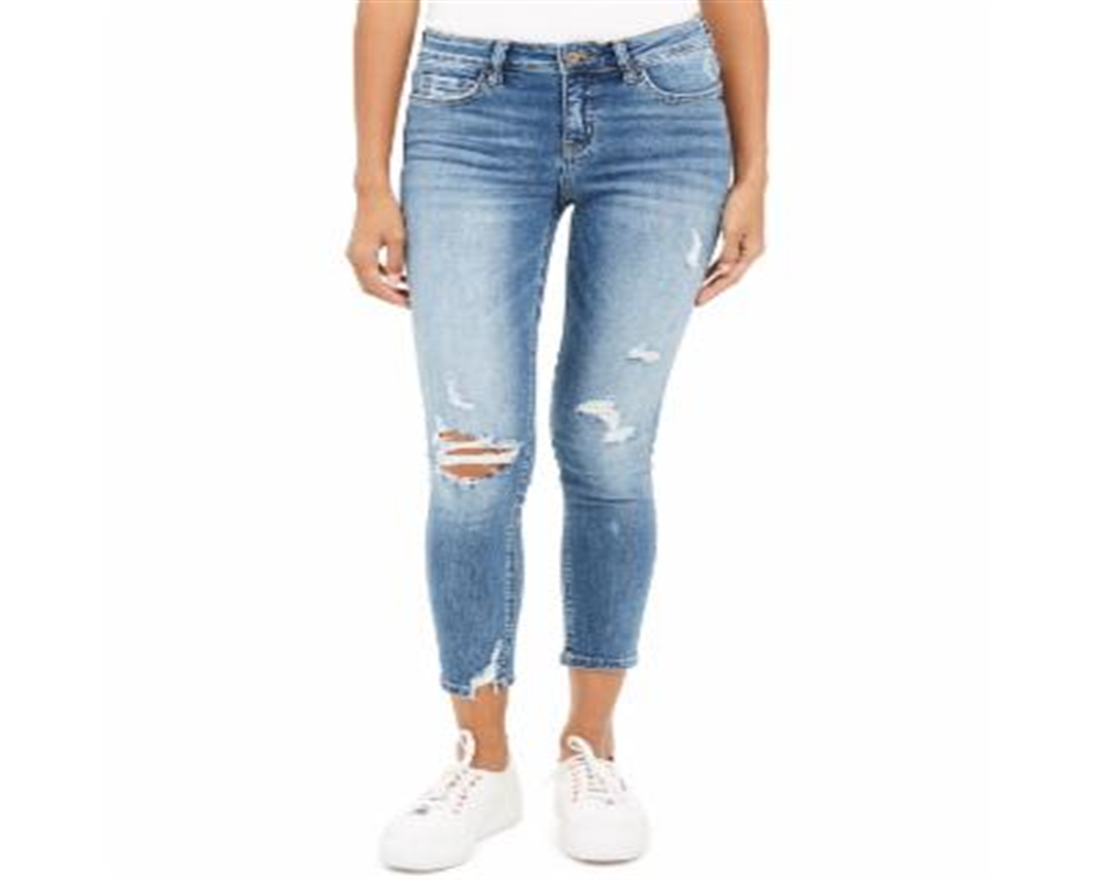 Calça jeans skinny feminina Flying Monkey Destructed azul tamanho 27