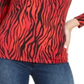 Blusa feminina Guss Kingdom com estampa floral e listras, vermelha, tamanho G