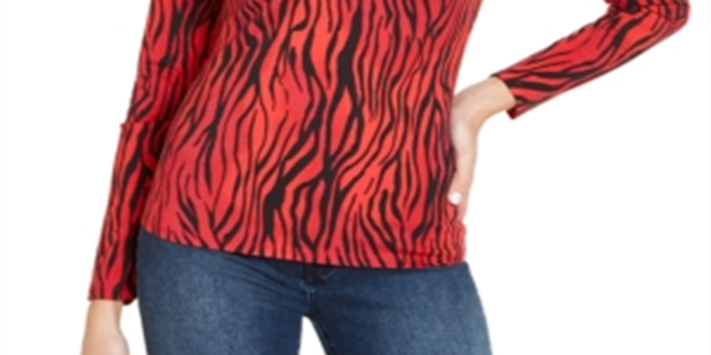 Blusa feminina Guss Kingdom com estampa floral e listras, vermelha, tamanho G