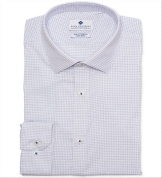 Camisa social masculina Ryan Seacrest Distinction Grid Slim Fit, branca, tamanho 16