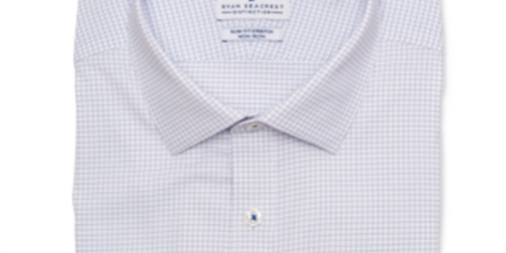 Camisa social masculina Ryan Seacrest Distinction Grid Slim Fit, branca, tamanho 16