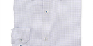 Camisa social masculina Ryan Seacrest Distinction Grid Slim Fit, branca, tamanho 16