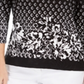 JM Collection Top estampado feminino preto tamanho XX-G