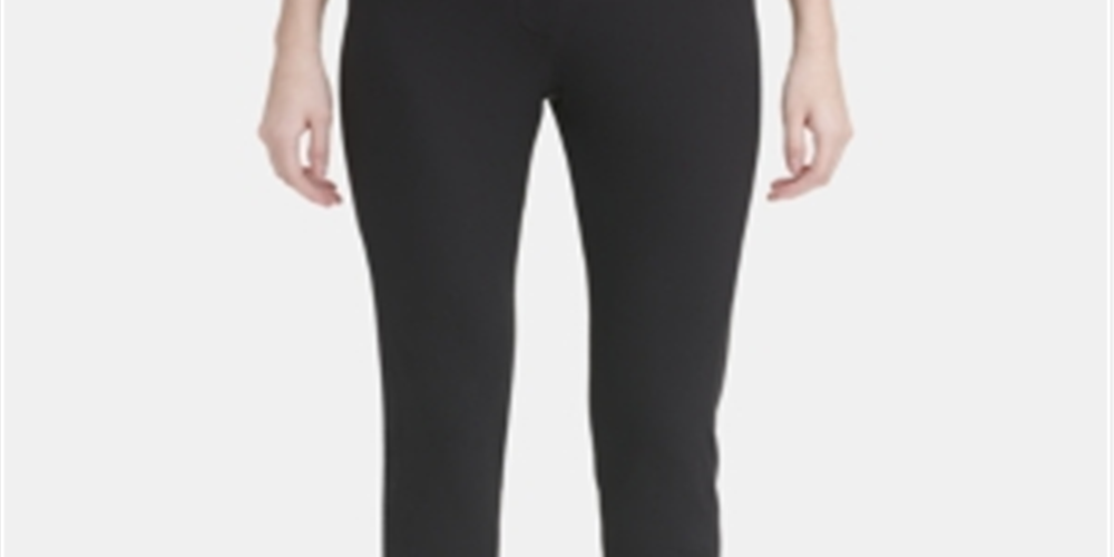 Calça skinny elástica com cintura elástica Calvin Klein feminina, preta, tamanho 14