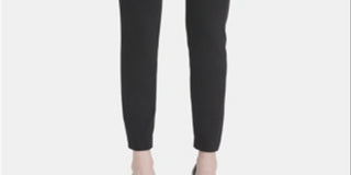 Calça skinny elástica com cintura elástica Calvin Klein feminina, preta, tamanho 14