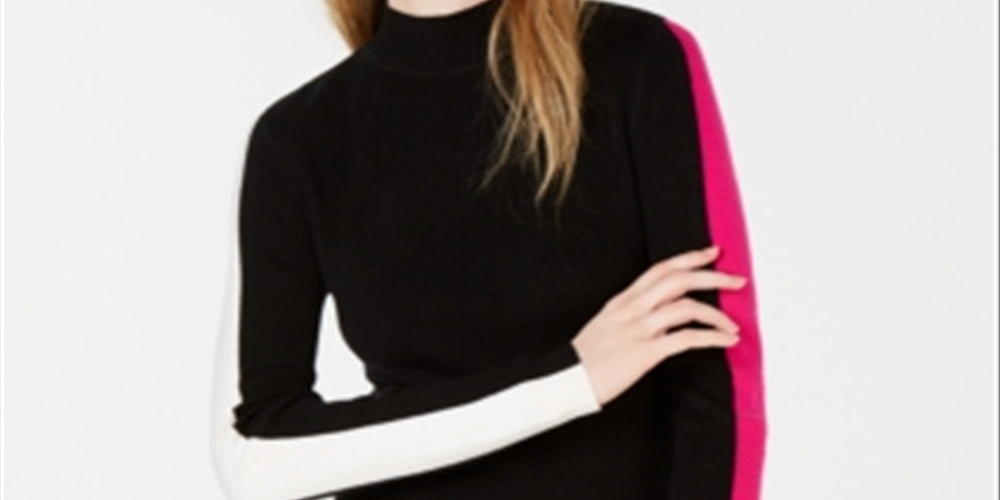 Suéter listrado feminino Bar III Varsity preto tamanho 2XS