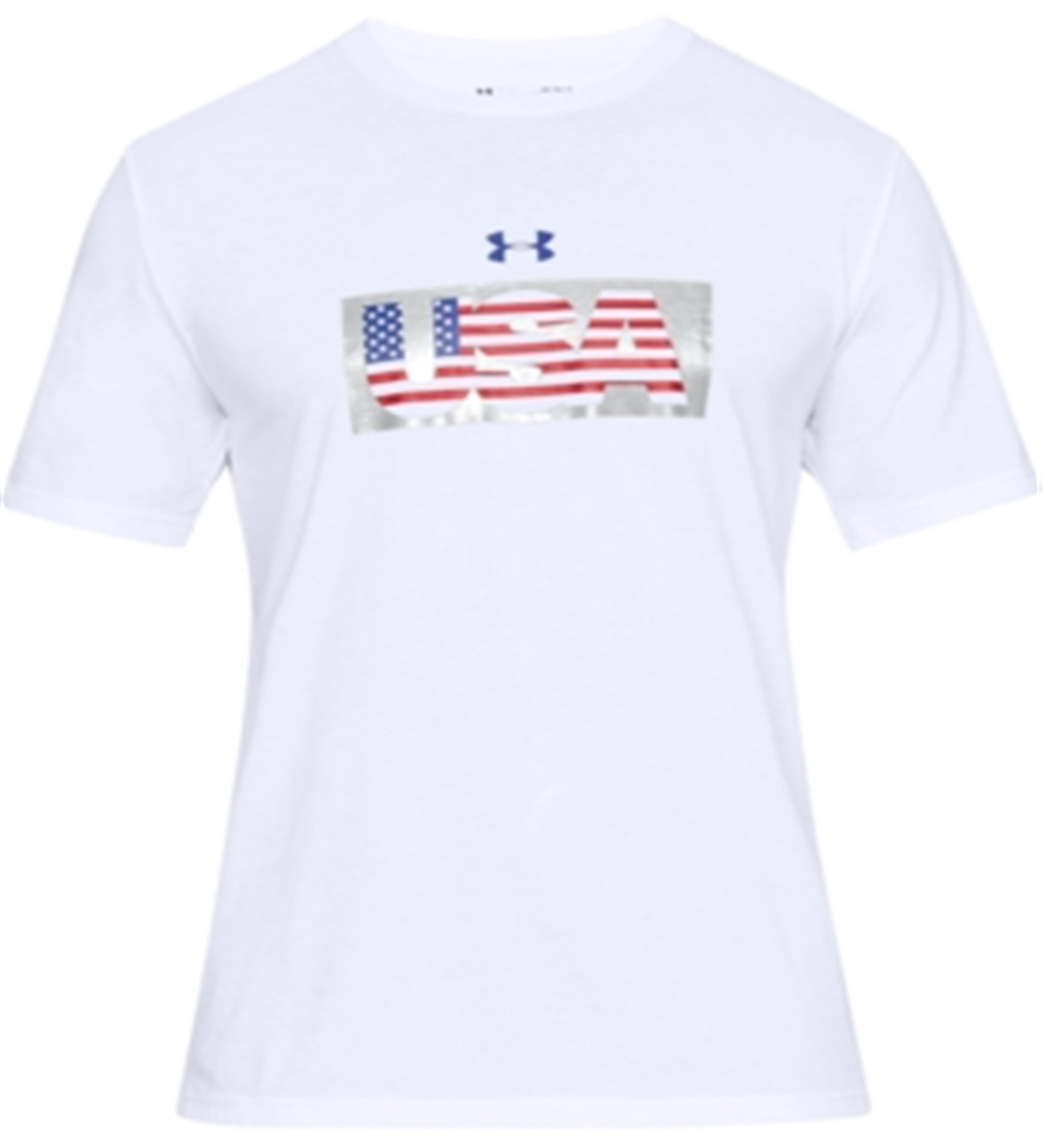 Camiseta Under Armour Masculina Flag Fitness Workout Branca Tamanho XX-G