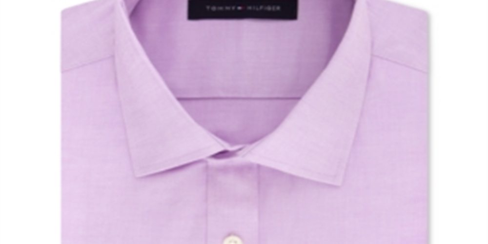Camisa social masculina Tommy Hilfiger Slim Fit Stretch Solid Roxa Tamanho 14,5X32X33