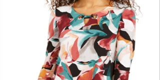 Top assimétrico com decote em V feminino JM Collection, preto, tamanho XX-G