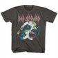 Camiseta masculina americana clássica Leppard Graphic preta tamanho grande