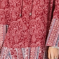 Túnica feminina estampada com manga sino, tamanho pequeno, vermelha, estilo &amp; co