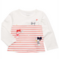 Camiseta listrada de manga comprida para bebês meninas First Impressions, branca, tamanho 12 MOS