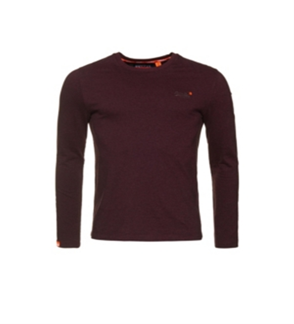 Camiseta Superdry Masculina Texturizada de Manga Longa Vermelha Tamanho XX-G