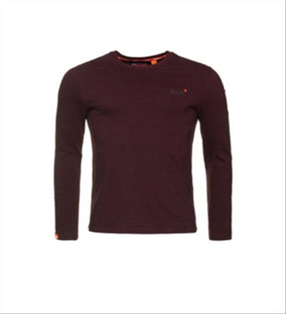 Camiseta Superdry Masculina Texturizada de Manga Longa Vermelha Tamanho XX-G