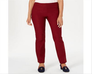Calça feminina Charter Club Cambridge Skinny Tummy Control, vermelha, tamanho 10