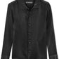 Camisa social Eddie de cetim com botões frontais para meninos da INC International Concepts, preta, tamanho grande