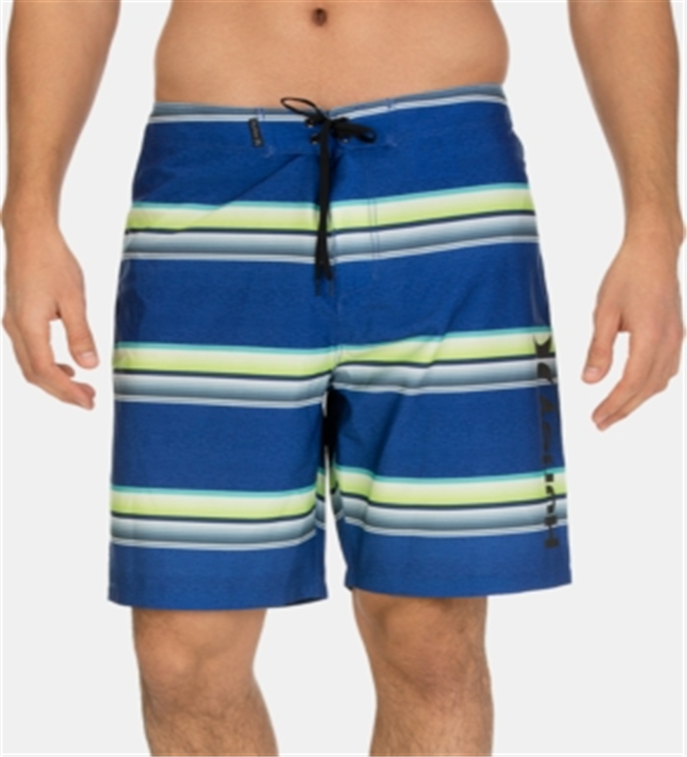 Calções de banho listrados Hurley para homem, azul, tamanho -40