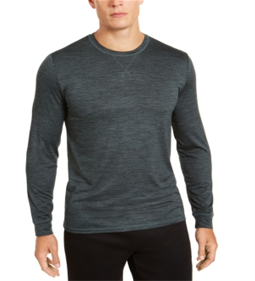 Camisa Henley Masculina 32 Degrees Manga Longa Mesclada Gola Redonda Ajuste Clássico Verde Tamanho P