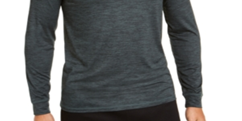 Camisa Henley Masculina 32 Degrees Manga Longa Mesclada Gola Redonda Ajuste Clássico Verde Tamanho P
