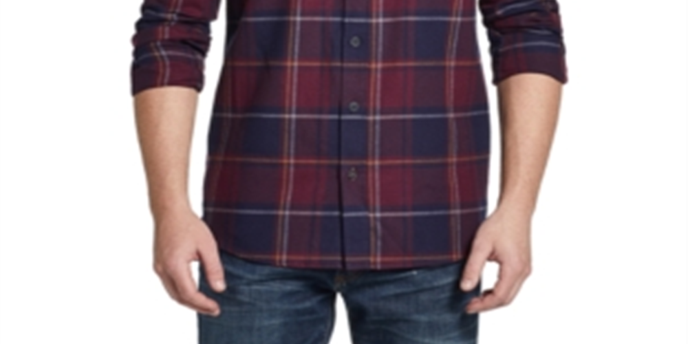 Camisa social masculina xadrez xadrez vintage à prova de intempéries, tamanho grande, vermelha