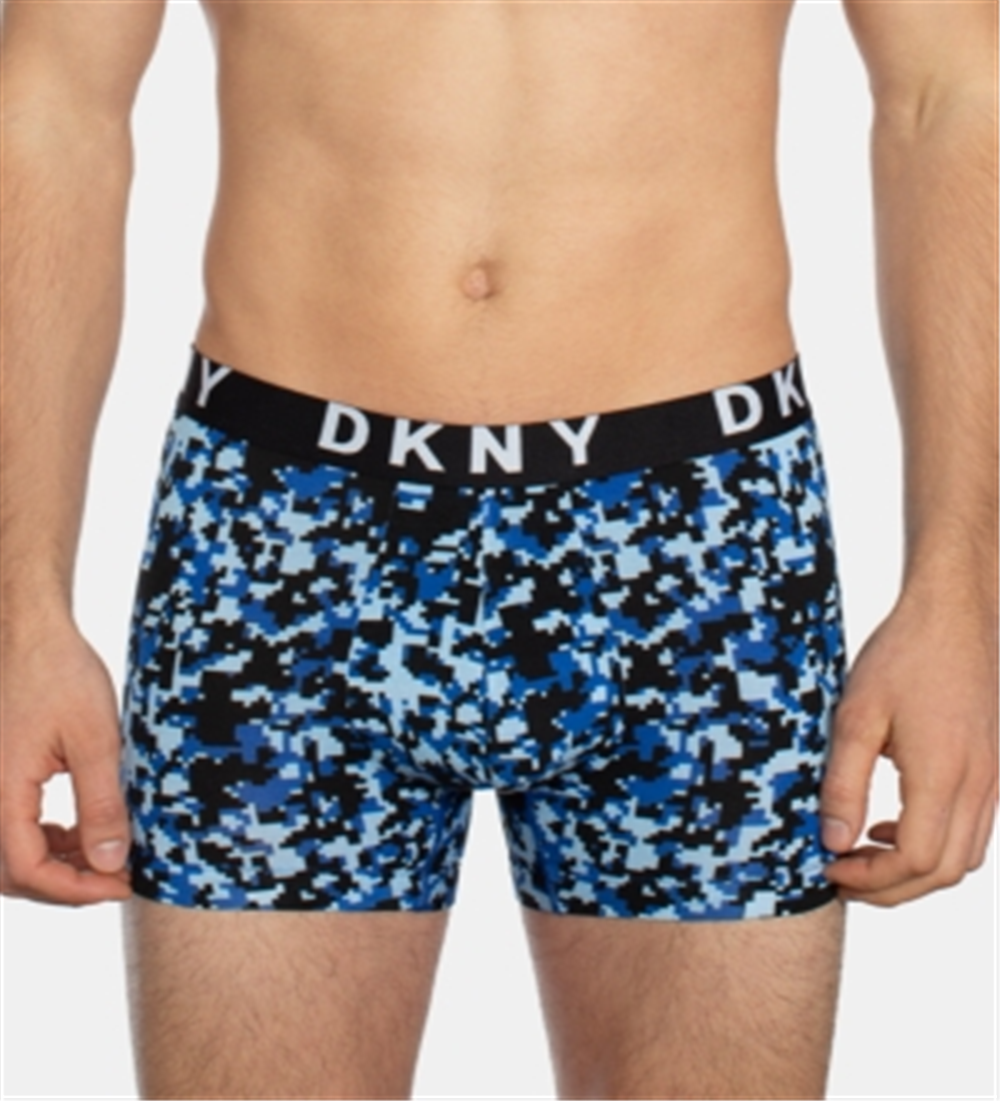 Cueca Boxer Masculina DKNY Estampada Modal Azul Tamanho Médio