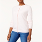 Karen Scott Cardigan Feminino com Botões e Contas Rosa Tamanho XS