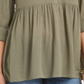 Camisa oversized feminina Style &amp; Co com mangas dobradas, verde, tamanho médio