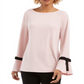 Top de crepe feminino Charter Club com manga amarrada, rosa, tamanho XX-G